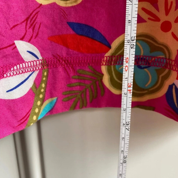 Tommy Hilfiger Hot Pink Floral Sheath Cotton Dress Sz 10 Spaghetti Strap Bright - Picture 8 of 8